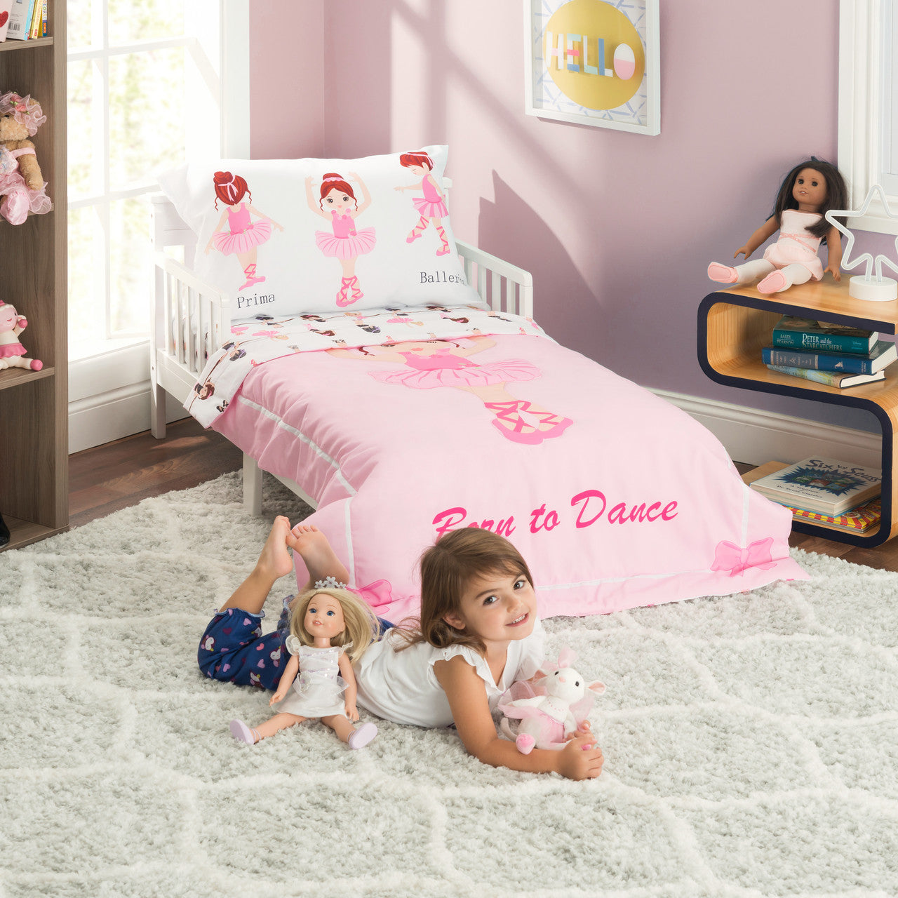 Everyday Kids 4 Piece Toddler Bedding Set -Born to Dance Ballerina