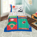 Everyday Kids 4 Piece Toddler Bedding Set - Varsity Sports