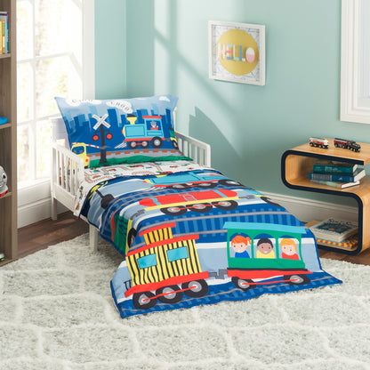 Everyday Kids 4 Piece Toddler Bedding Set - Choo Choo Train