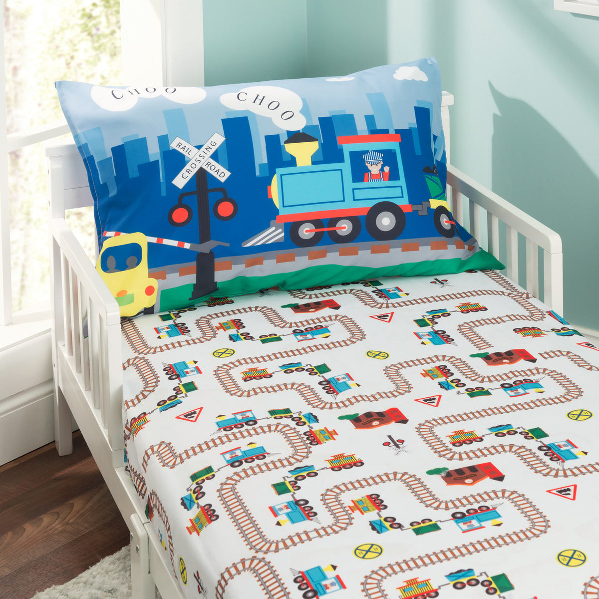 Everyday Kids 4 Piece Toddler Bedding Set - Choo Choo Train