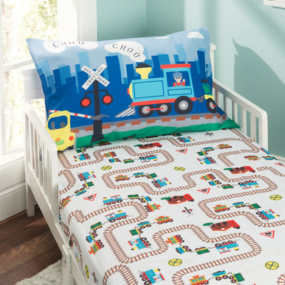 Everyday Kids 4 Piece Toddler Bedding Set - Choo Choo Train