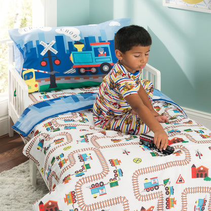 Everyday Kids 4 Piece Toddler Bedding Set - Choo Choo Train
