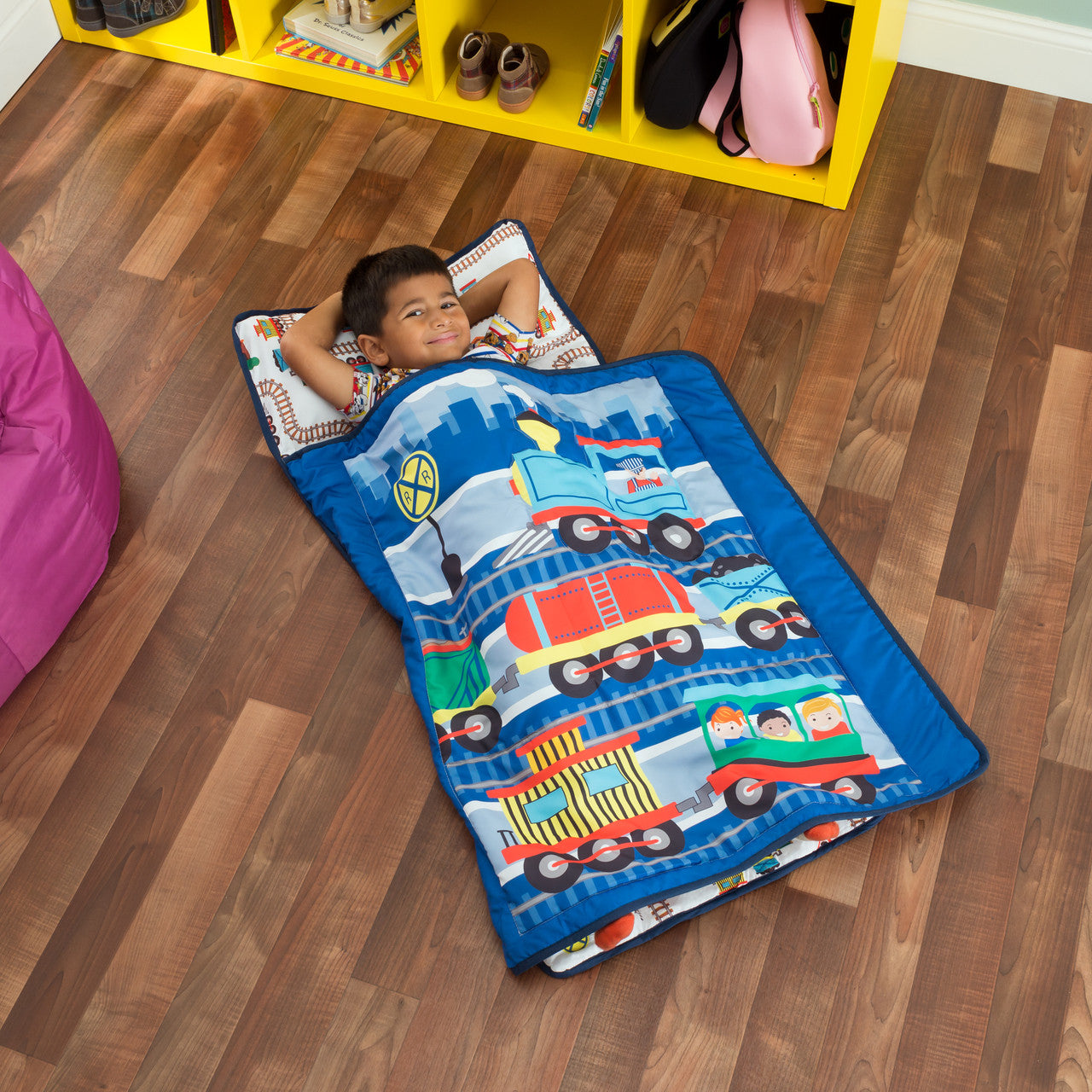 Everyday Kids Toddler Nap Mat with Pillow -Choo Choo Train