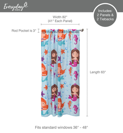 Everyday Kids Mermaid Undersea Adventure Drapes