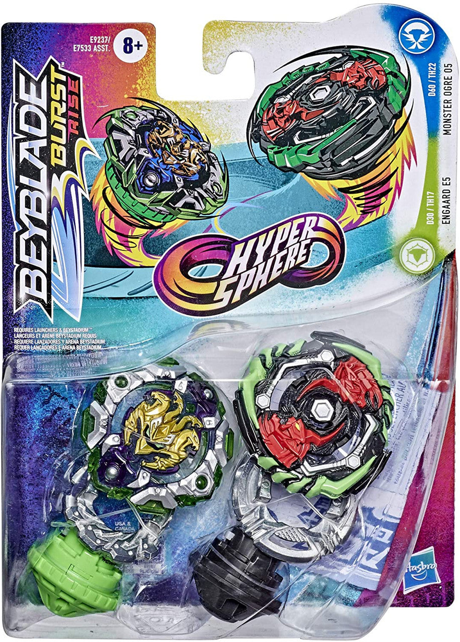 Beyblade Burst Rise Hypersphere Dual Pack Monster Ogre O5 and Engaard E5