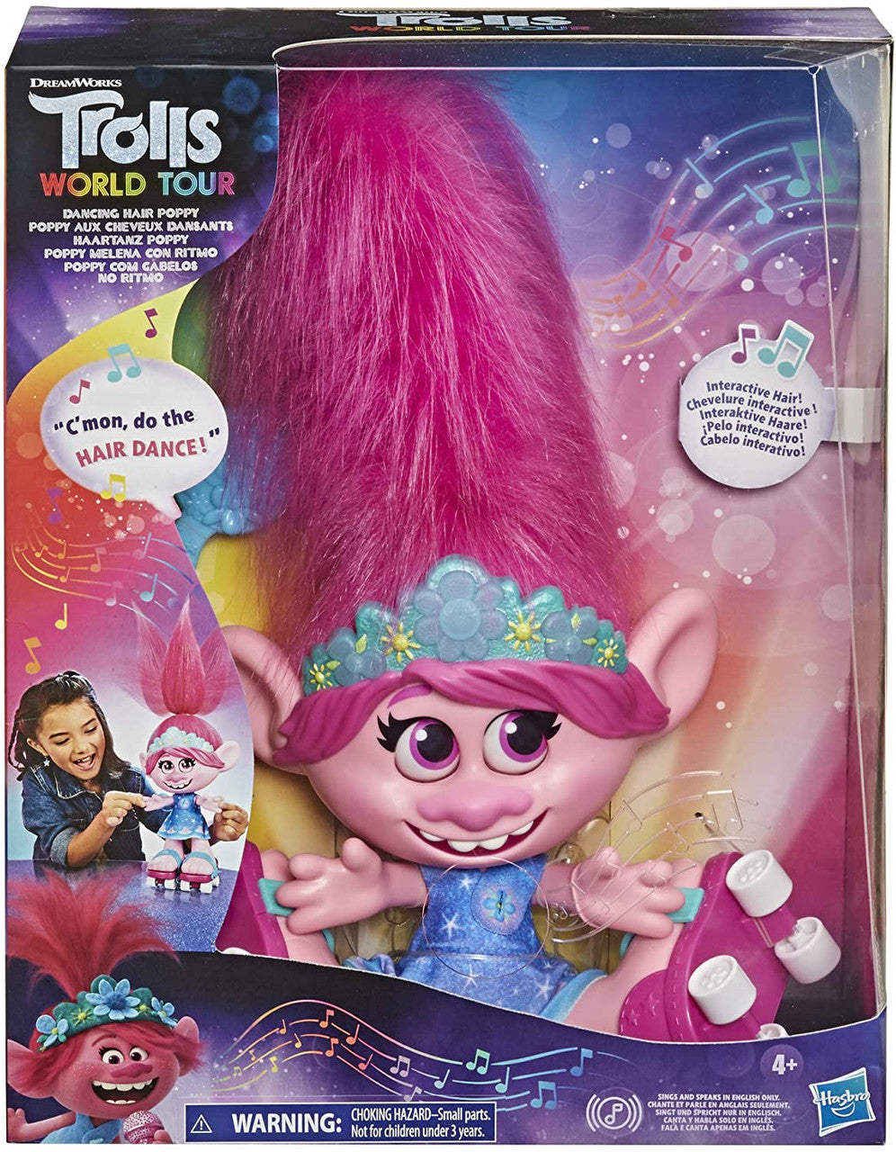 Trolls DreamWorks World Tour Dancing Hair Poppy