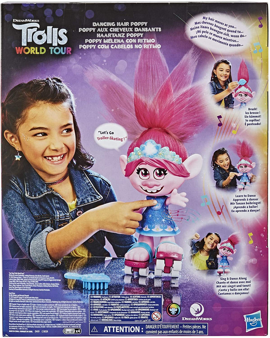 Trolls DreamWorks World Tour Dancing Hair Poppy