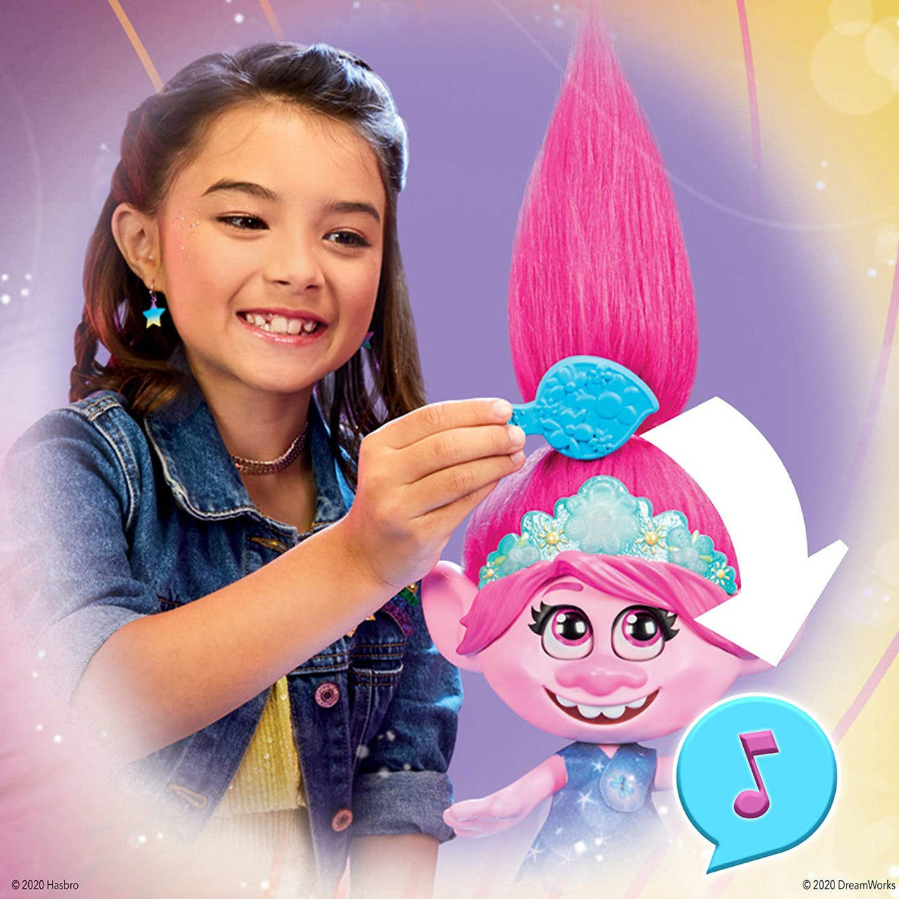 Trolls DreamWorks World Tour Dancing Hair Poppy