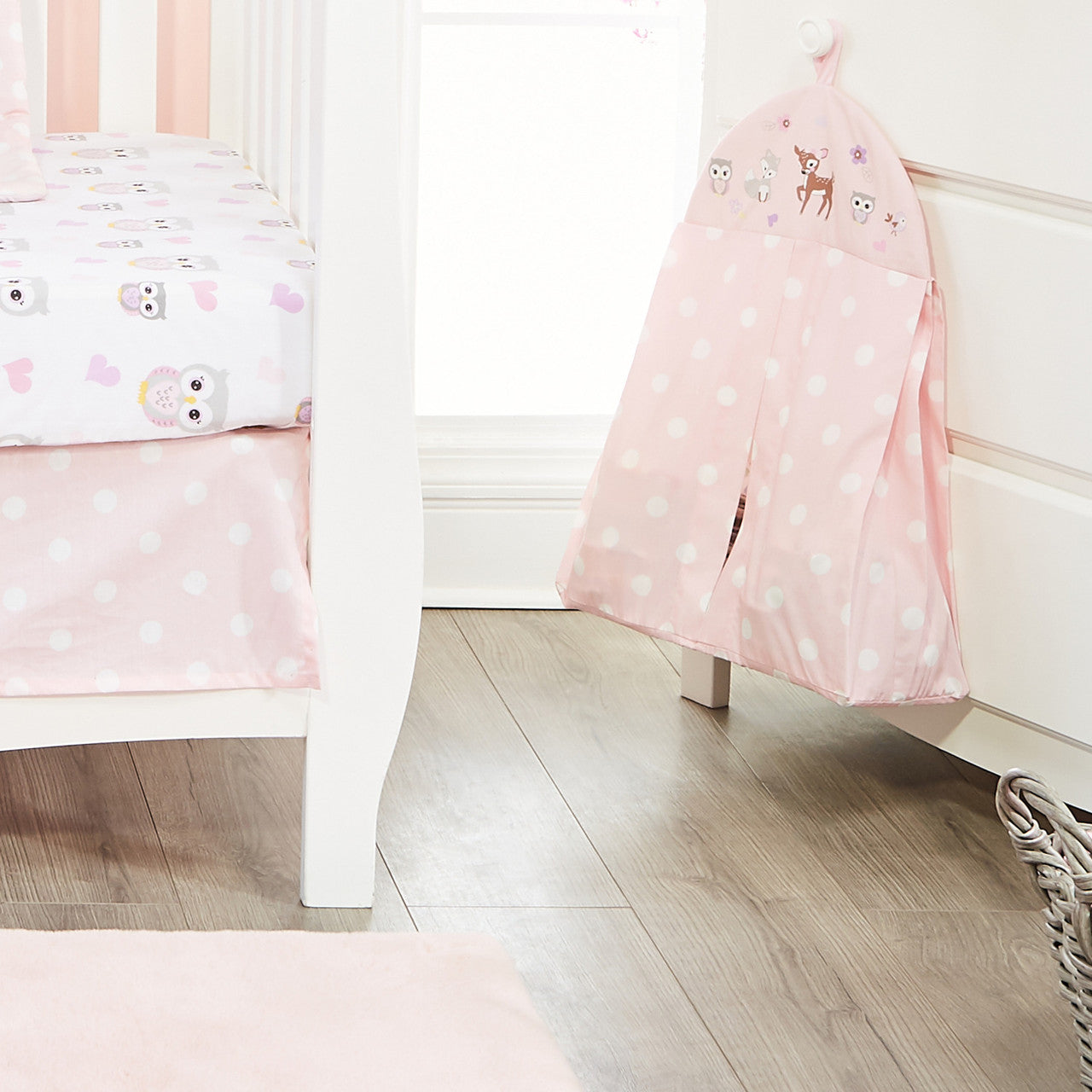 EVERYDAY KIDS 4 Piece Girls Crib Bedding Set - Woodland Owls