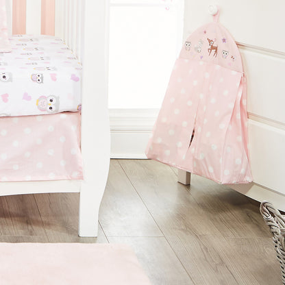 EVERYDAY KIDS 4 Piece Girls Crib Bedding Set - Woodland Owls