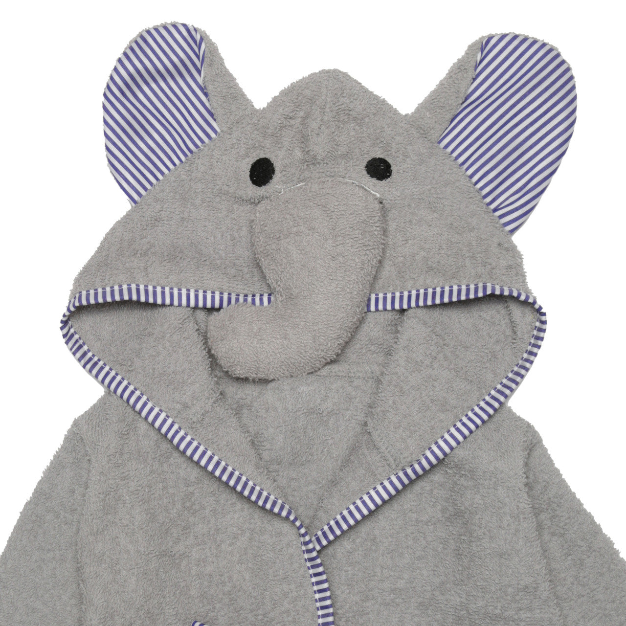 EVERYDAY KIDS Hooded Baby Toddler Unisex Bathrobe - Gray Elephant
