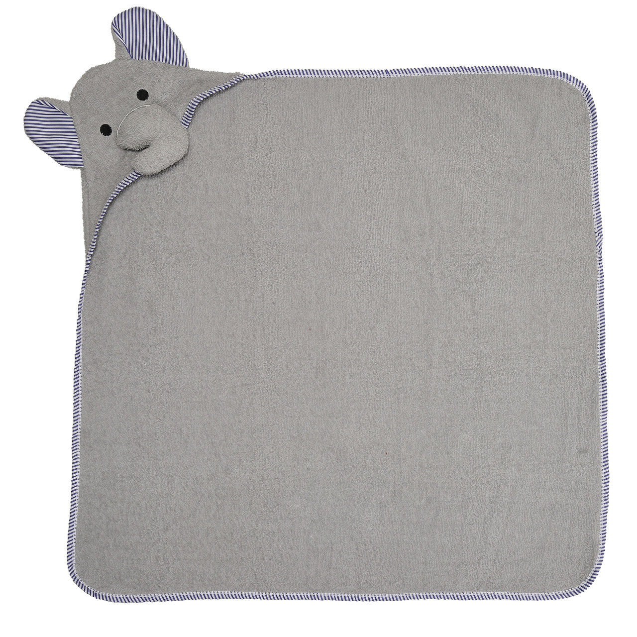 EVERYDAY KIDS Hooded Baby Toddler Bath Towel - Gray Elephant