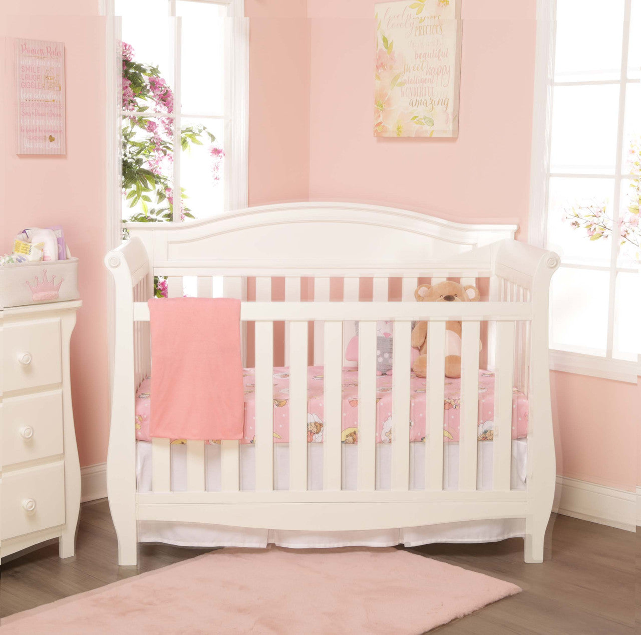 EVERYDAY KIDS Fitted Crib Sheets - Precious Moments Girls