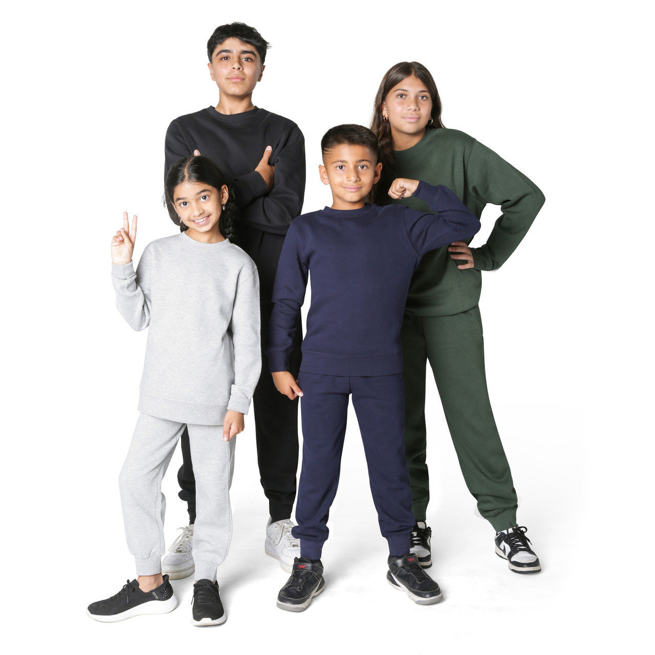 EVERYDAY KIDS Girls’ Black Cotton Fleece Sweatpants