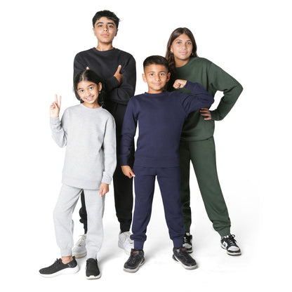 EVERYDAY KIDS Girls’ Black Cotton Fleece Sweatpants