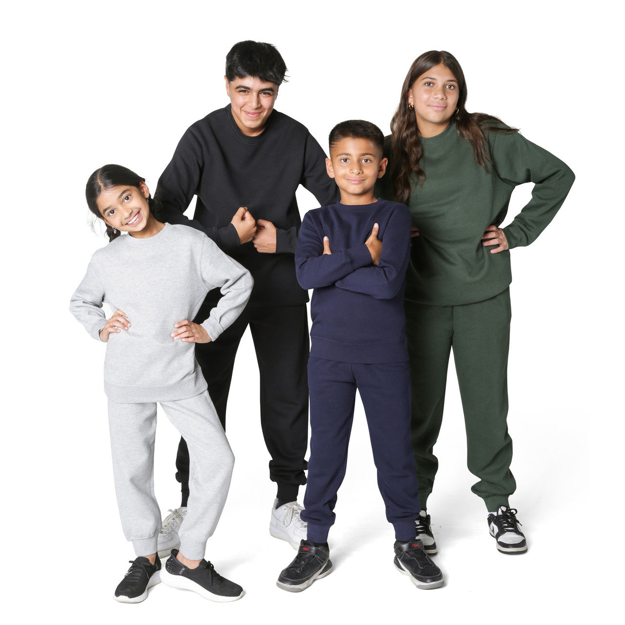 EVERYDAY KIDS Boys Heather Gray Cotton Fleece Sweatpants Joggers with Pockets