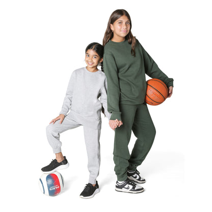EVERYDAY KIDS Girls’ Heather Gray Cotton Fleece Sweatpants