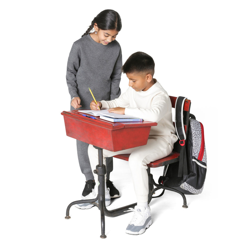 EVERYDAY KIDS Girls’ Fleece Charcoal Gray Crewneck Sweatshirt