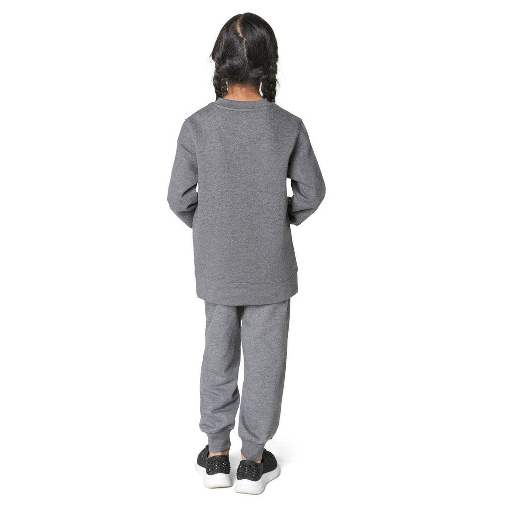 EVERYDAY KIDS Girls’ Fleece Charcoal Gray Crewneck Sweatshirt