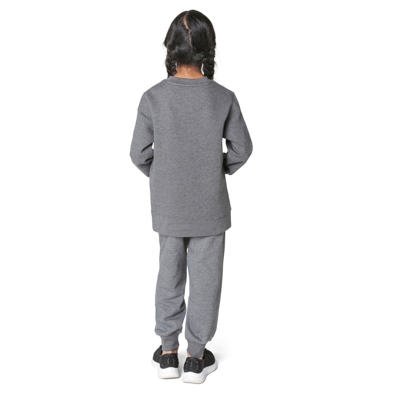 EVERYDAY KIDS Girls’ Fleece Charcoal Gray Crewneck Sweatshirt