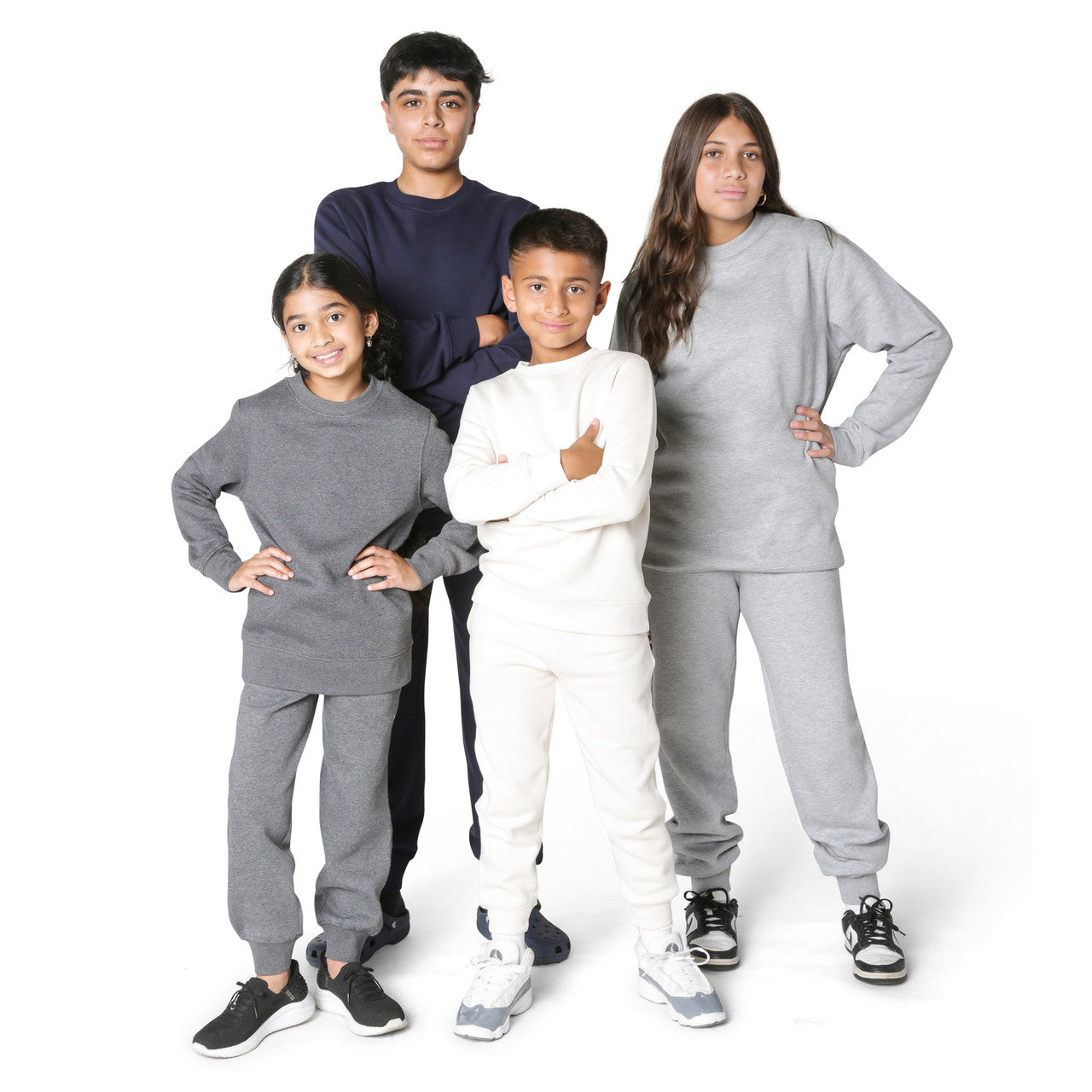 EVERYDAY KIDS Girls’ Fleece Charcoal Gray Crewneck Sweatshirt