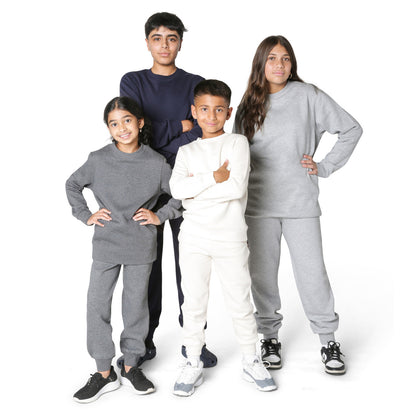 EVERYDAY KIDS Boys Charcoal Gray Cotton Fleece Sweatpants Joggers with Pockets