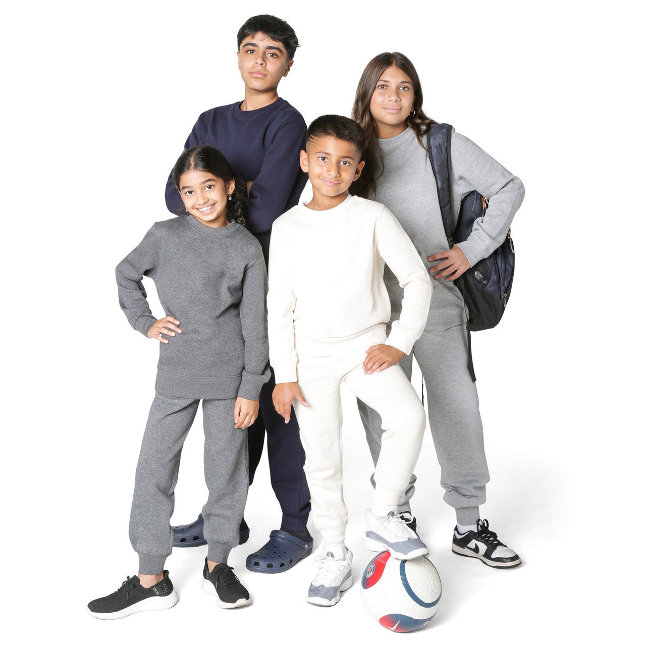 EVERYDAY KIDS Girls’ Charcoal Gray Cotton Fleece Sweatpants