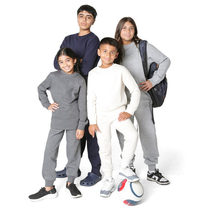 EVERYDAY KIDS Girls’ Charcoal Gray Cotton Fleece Sweatpants