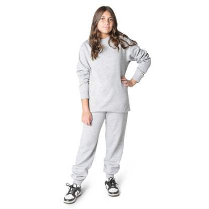 EVERYDAY KIDS Girls’ Heather Gray Cotton Fleece Sweatpants