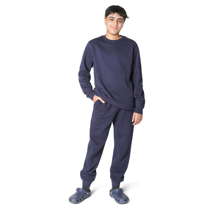 EVERYDAY KIDS Boys Navy Blue Cotton Fleece Sweatpants Joggers with Pockets