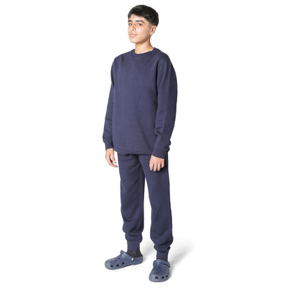 EVERYDAY KIDS Boys Navy Blue Cotton Fleece Sweatpants Joggers with Pockets