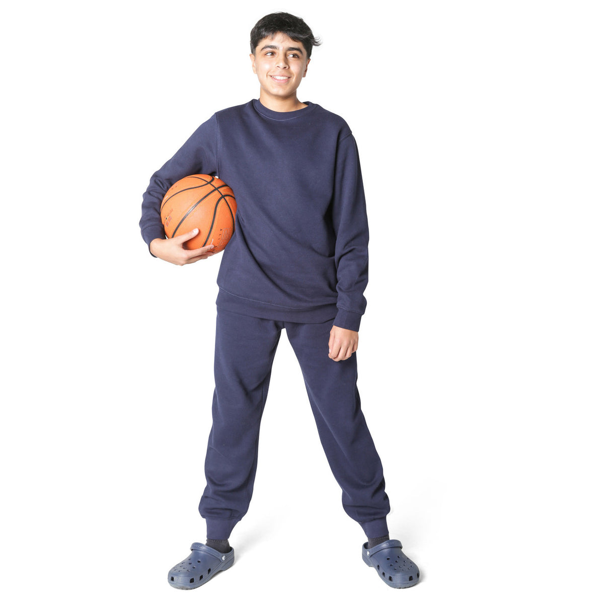 EVERYDAY KIDS Boys’ Fleece Navy Blue Crewneck Sweatshirt