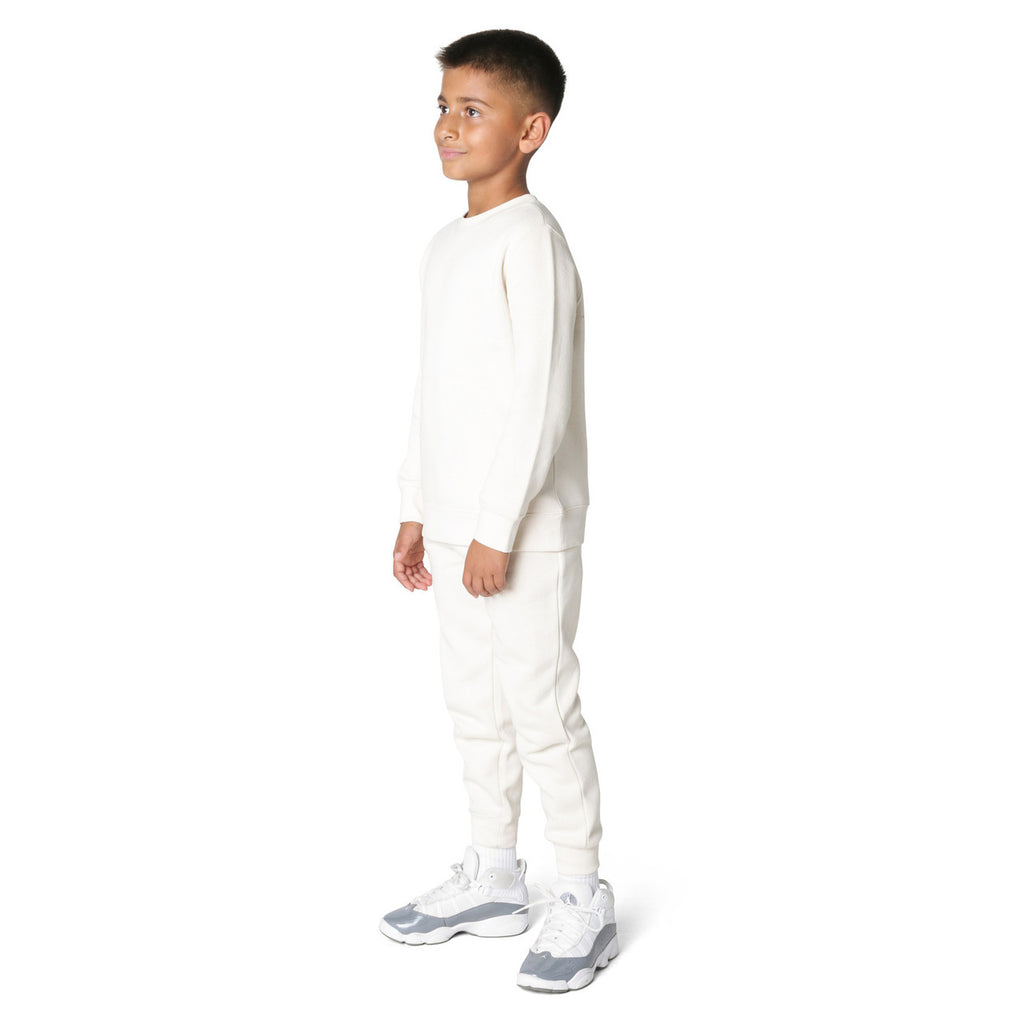 EVERYDAY KIDS Boys’ Fleece Off-White Crewneck Sweatshirt