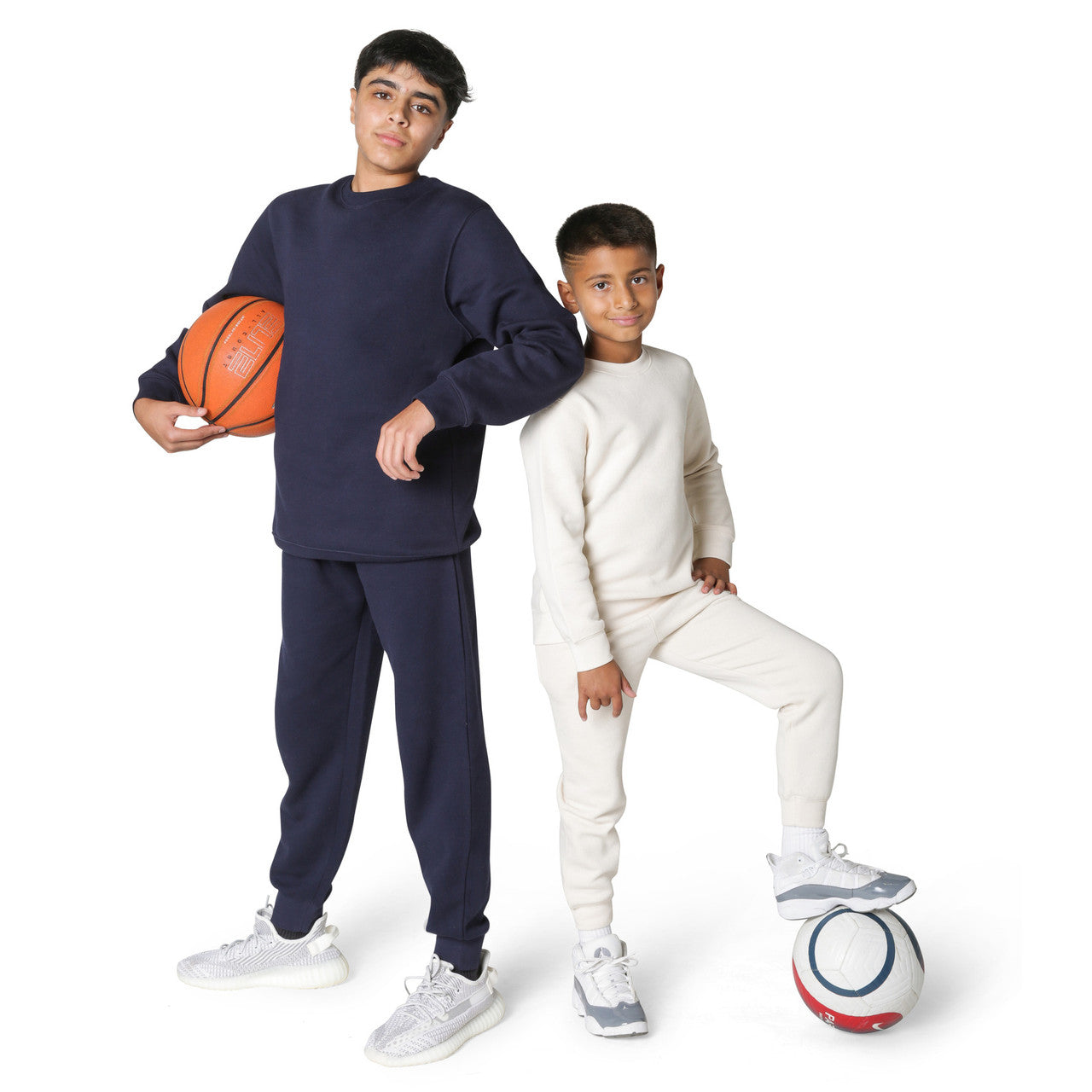 EVERYDAY KIDS Boys’ Fleece Off-White Crewneck Sweatshirt