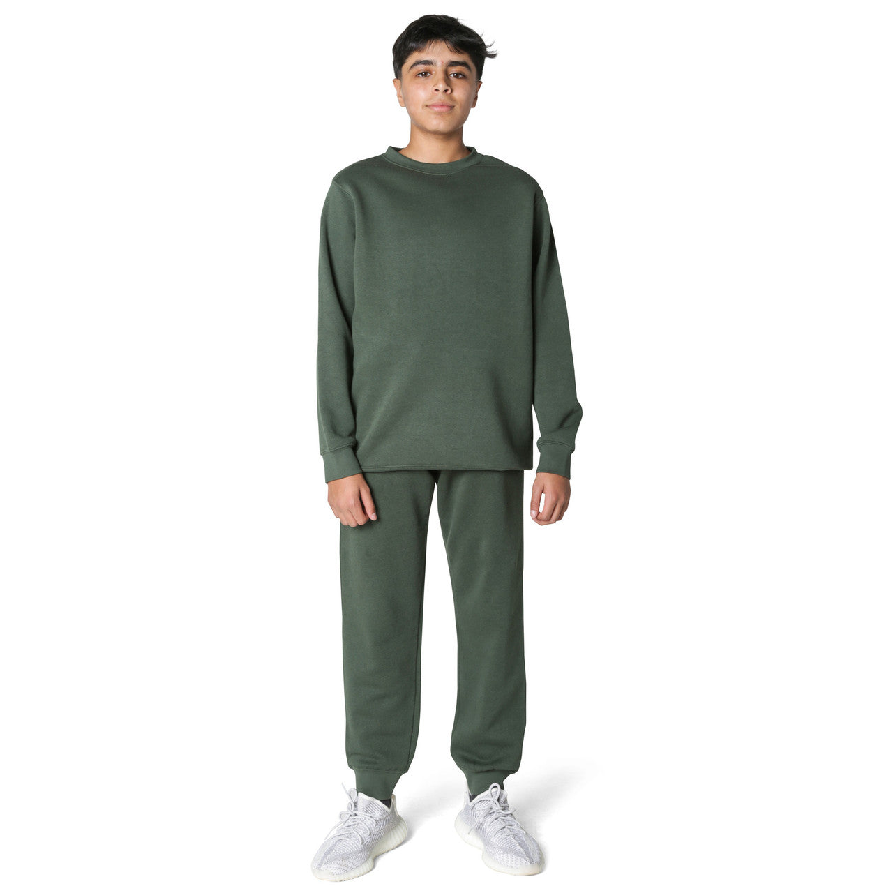 EVERYDAY KIDS Boys’ Fleece Green Crewneck Sweatshirt