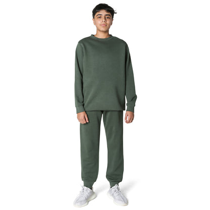 EVERYDAY KIDS Boys’ Fleece Green Crewneck Sweatshirt