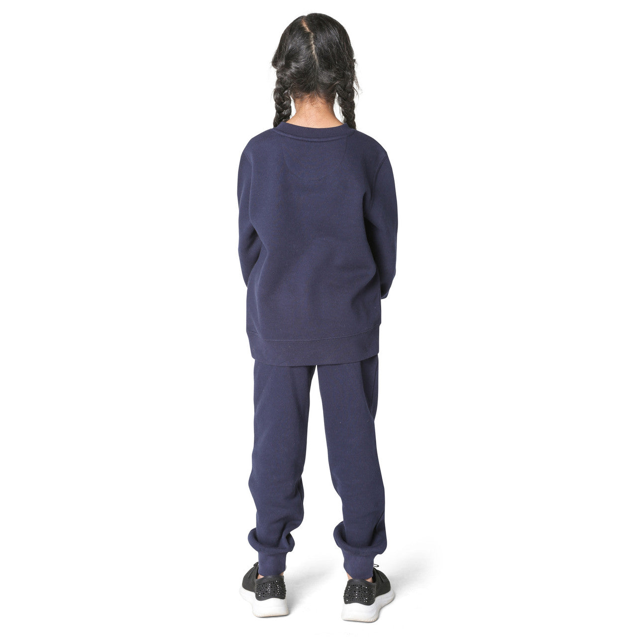 EVERYDAY KIDS Girls’ Fleece Navy Blue Crewneck Sweatshirt