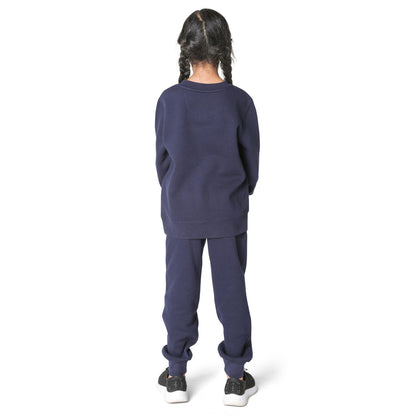 EVERYDAY KIDS Girls’ Fleece Navy Blue Crewneck Sweatshirt