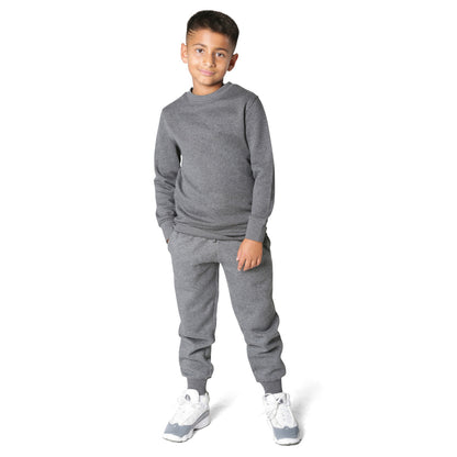 EVERYDAY KIDS Boys Charcoal Gray Cotton Fleece Sweatpants Joggers with Pockets
