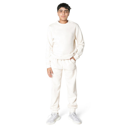 EVERYDAY KIDS Boys Off-White Cotton Fleece Sweatpant Joggers with Pockets