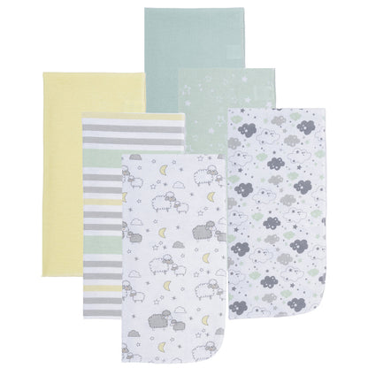 EVERYDAY KIDS 12 Pack Burp Cloths - Sheeps/Clouds/Stars