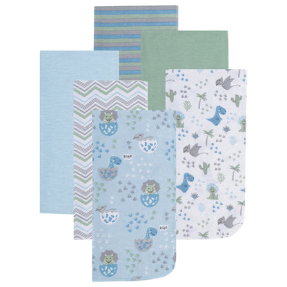 EVERYDAY KIDS 12 Pack Burp Cloths - Dinosaurs/Chevron/Stripes