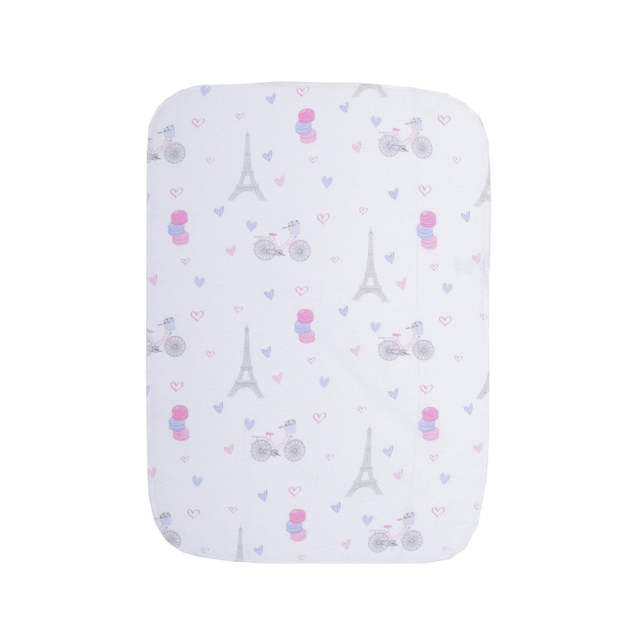 EVERYDAY KIDS 12 Pack Burp Cloths - Paris/Flowers/Hearts