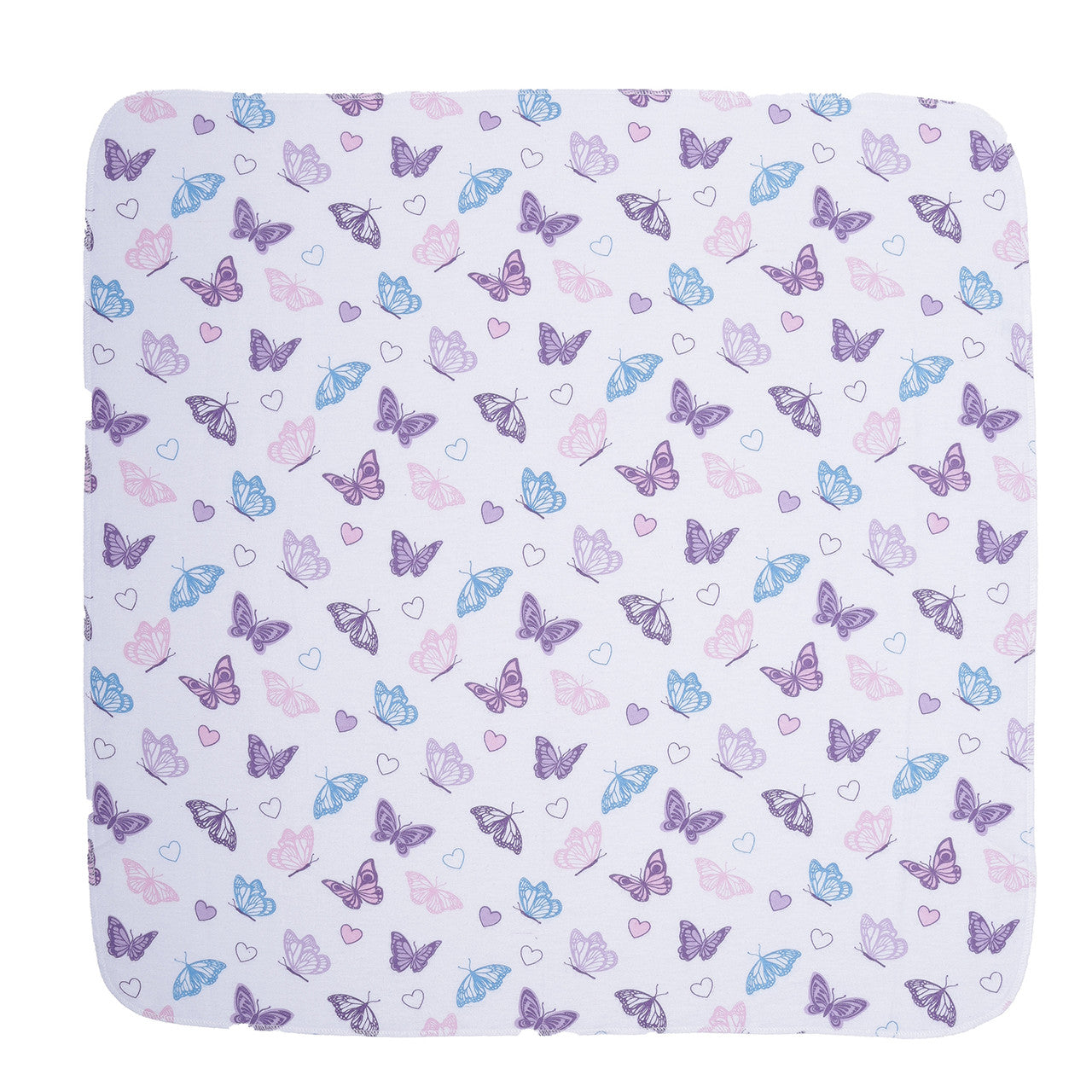 EVERYDAY KIDS 4 Pack Flannel Receiving Baby Blanket Set - Butterflies/Rainbows