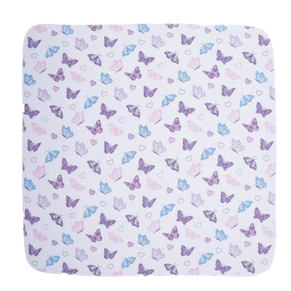 EVERYDAY KIDS 4 Pack Flannel Receiving Baby Blanket Set - Butterflies/Rainbows