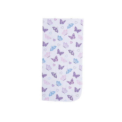 EVERYDAY KIDS 4 Pack Flannel Receiving Baby Blanket Set - Butterflies/Rainbows