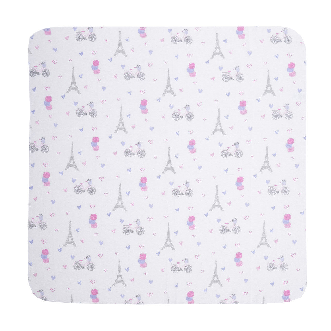 EVERYDAY KIDS 4 Pack Flannel Receiving Baby Blanket Set - Paris/Polka Dots