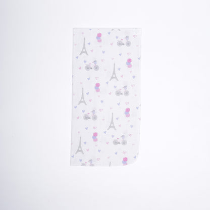 EVERYDAY KIDS 4 Pack Flannel Receiving Baby Blanket Set - Paris/Polka Dots