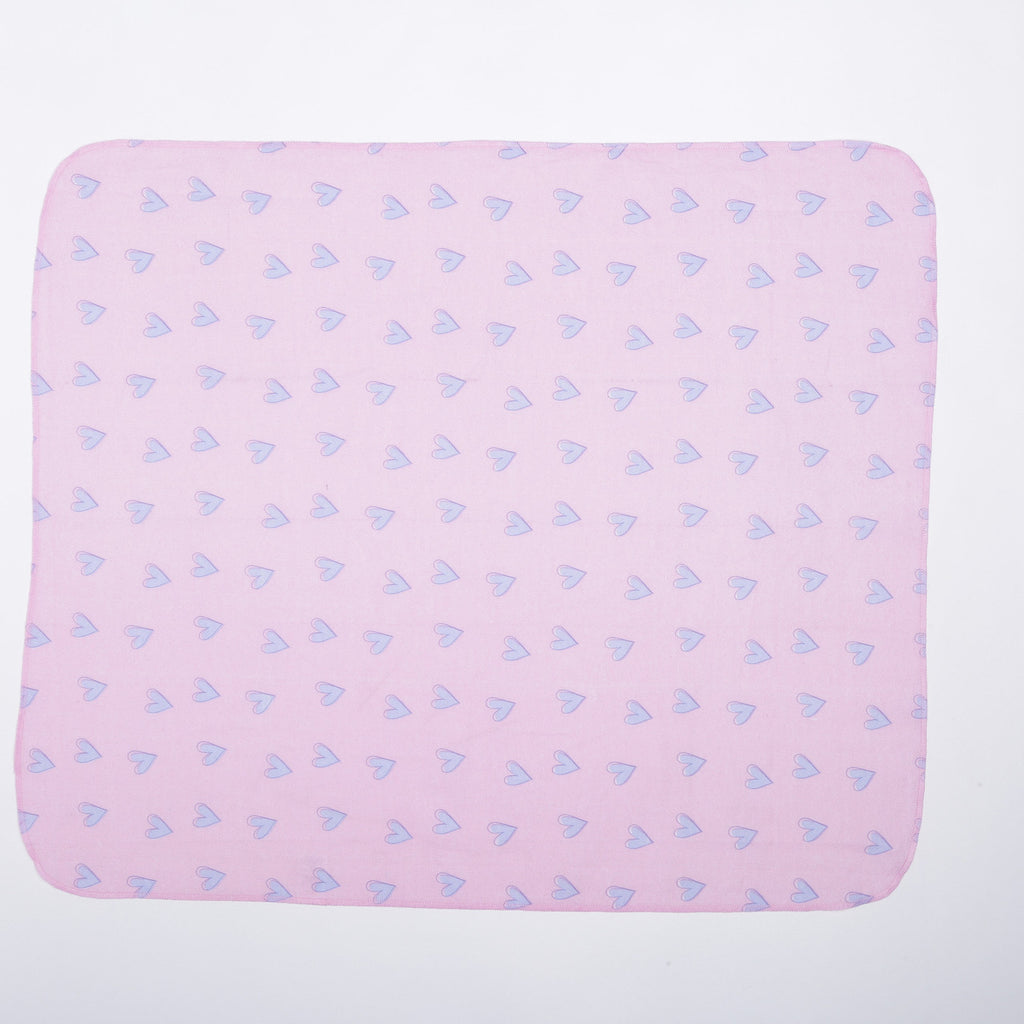 EVERYDAY KIDS 4 Pack Flannel Receiving Baby Blanket Set - Pink Flowers/Hearts