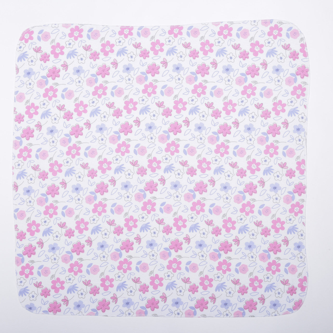 EVERYDAY KIDS 4 Pack Flannel Receiving Baby Blanket Set - Pink Flowers/Hearts